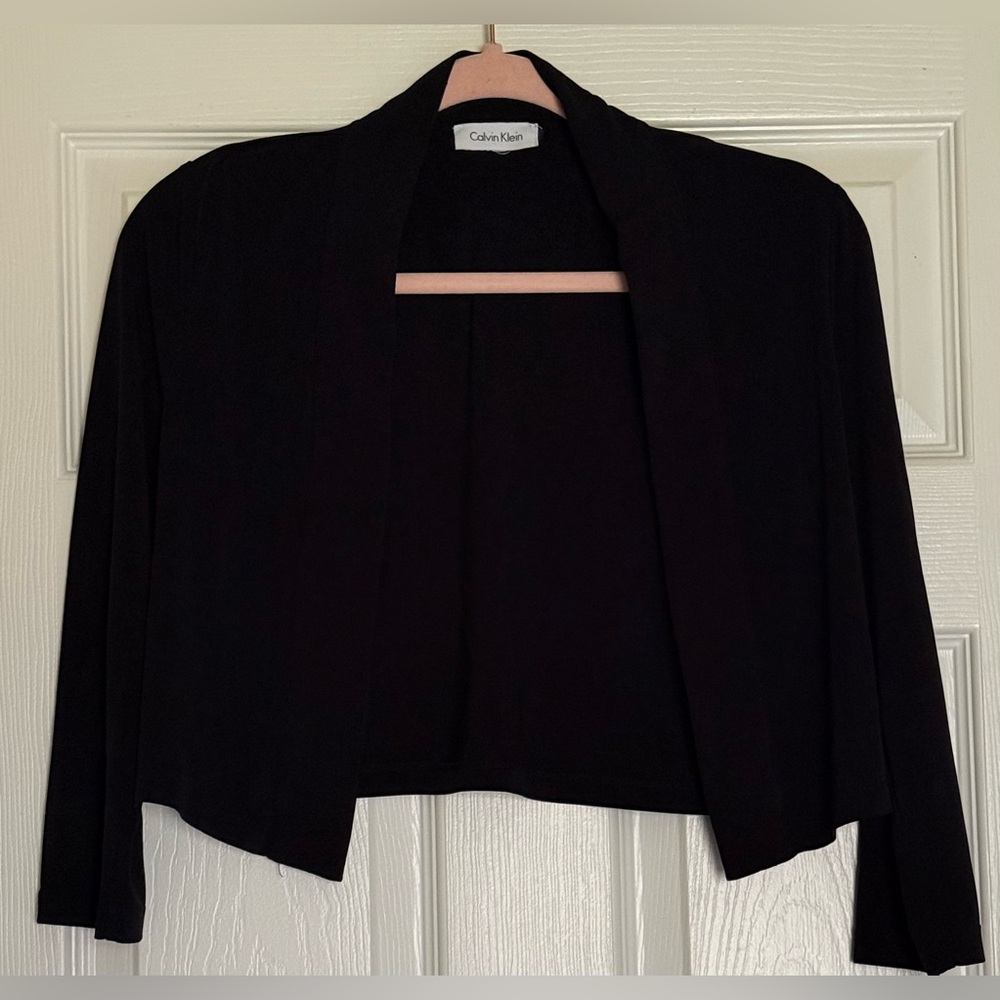 Calvin Klein Black Open-Front Shrug
